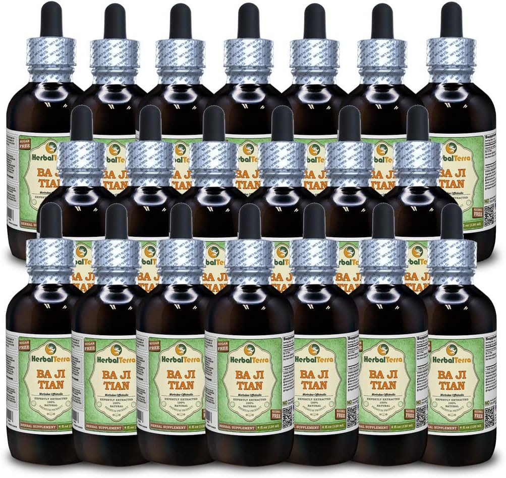 Ba Ji Tian, Morinda (Morindae Officinalis) Glyceriitti, kuivattu juuri alkoholiton nesteuute (Brandin nimi: HerbalTerra, ylpeästi valmistettu Yhdysvalloissa) 20x4 fl.oz (20x120 ml)