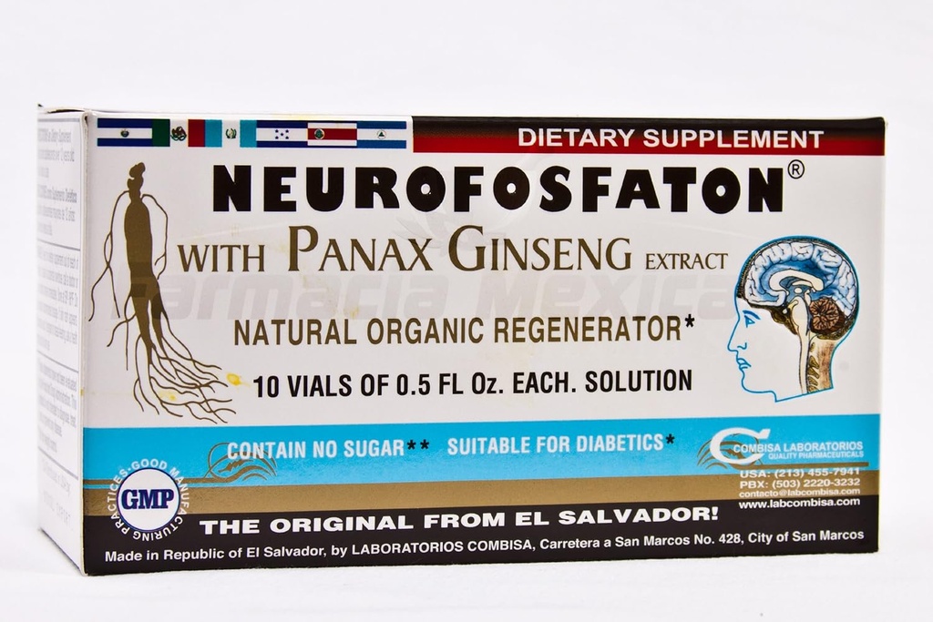 Neurofosfaton Panax Ginseng Extract - Terveempi aivojen toiminto - 10 injektiopulloa