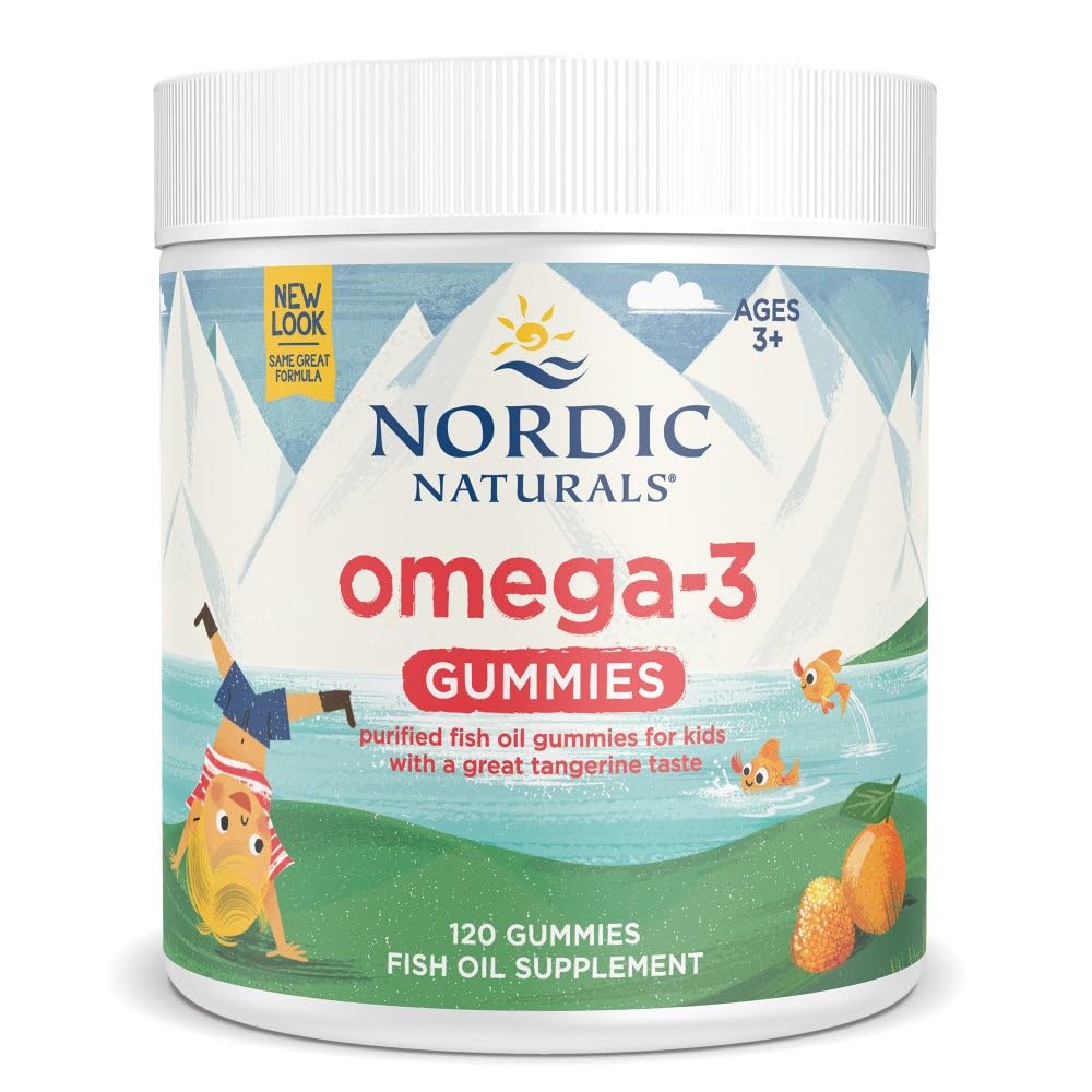 Nordic Naturals Nordic Omega-3 Gummies, Tangerine - 120 Gummies - 82 mg Total Omega-3s with EPA & DHA - non-GMO - 60 Servings
