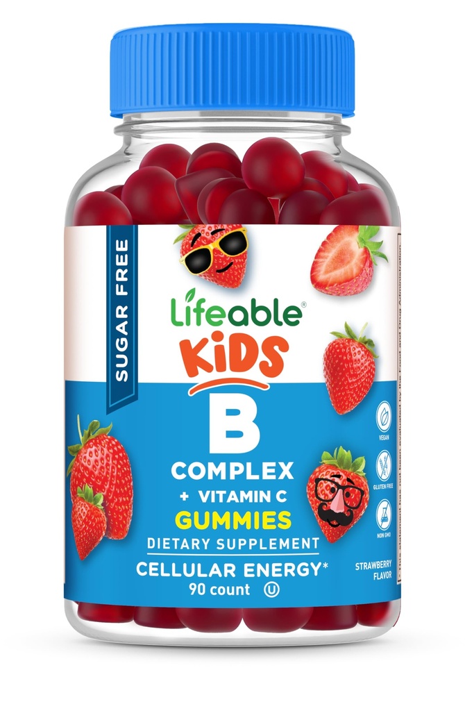 Elinkelpoinen sokeriton B-vitamiini monimutkainen lapsille B-komplex kanssa C-vitamiinia ... Great maistaa VIT B Complex vitamiineja... energia ja hermo tukea...