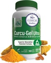 Hälsa Thru Nutrition Curcu-Gel 650mg BCM-95® CurcuGreen Turmeric Curcumin | Hög Absorption | Hälsosamt Inflammation Response | Clinically Studied | 3rd Party Tested | Non-GMO (Pack av 180)