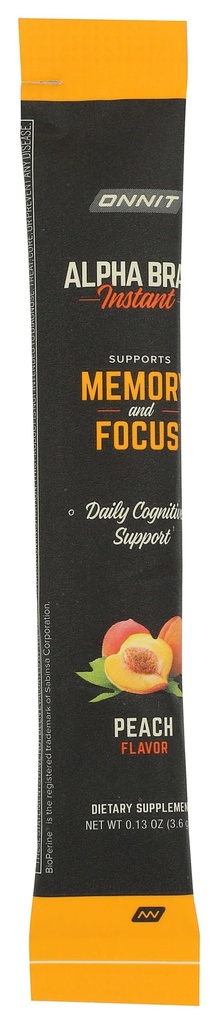 Onnit Labs Alpha Brain Instant Peach, 0,13 Oz