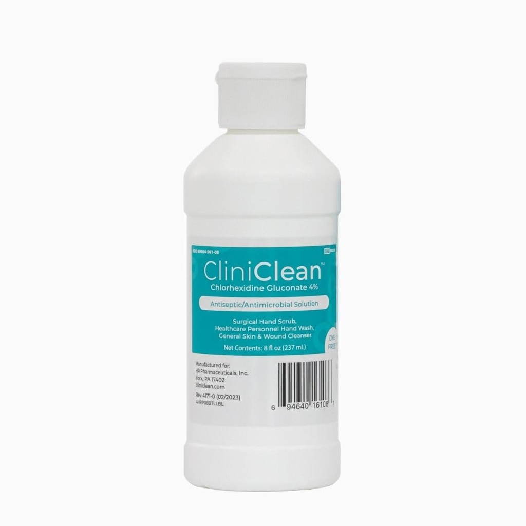 Versatile, Antiseptisk lösning som innehåller klorhexidin glukonat 4% (CHG), Odorless, Dye-free, Patient Pre-Op Prep, Personal Hand Wash, Hand Scrub (4 oz. Flip-Top - 1 flaska) - Final Batch