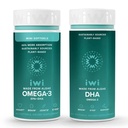 Iwi Omega-3 Minis & DHA Omega-3 Bundle, 30 Tarjoilua, Vegan Plant-Based Algae Omega 3, Krill & Fish Oil Alternative, No Fishy Aftertaste
