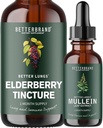BetterLungs Mullein Leaf Extract ja Elderberry Tincture Bundle - Keuhkojen terveystuki