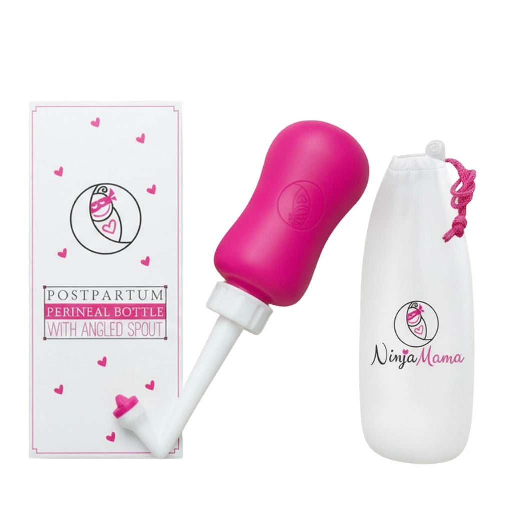 Ninja Mama Peri Bottle för Postpartum Care Post Partum Essentials for Pain Relief, Tears & Hemorrhoids After Birth Portable Perineal Bottle med Angled Spout Labor & Delivery Hospital Bag. (355ml)