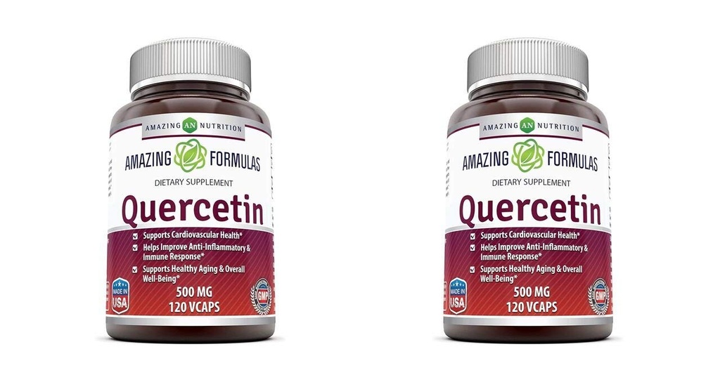 Hämmästyttävä Formula Quercetin 500 Mg, 120 VCaps - Ravintolisä, Vegaanikapselit, ei-GMO, Gluteeniton - Optimaalinen tasapainotettu ruokavalio ja säännöllinen liikunta