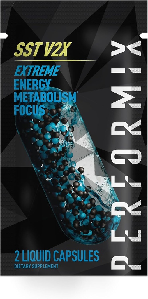 PERFORMIX - SST V2X - Pre workout - 300 mg kofeiini - Energy Supplements - No Crash - Fitness tavoitteet - Nootropic - Ajastettu-Julkaise koko päivän Focus, Mood & Energy Boost - Miehet & Naiset - 2 kapselia
