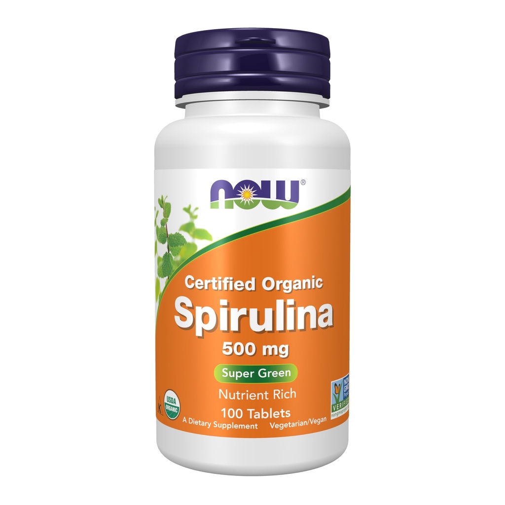 NYT lisäravinteet, Luomu Spirulina 500 mg ja vitamiinit, mineraalit ja GLA (Gamma-Linoleenihappo), 100 tablettia