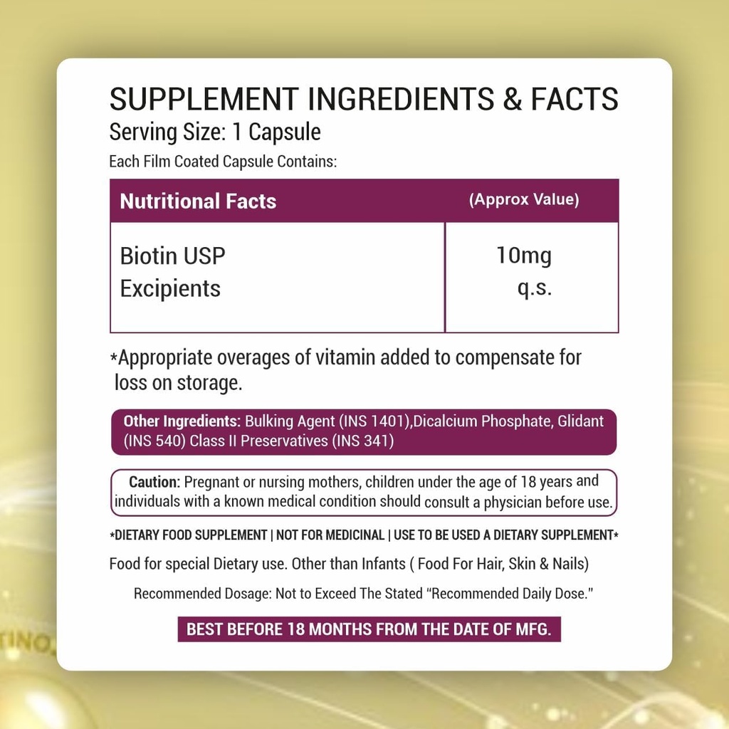 Plant Based Biotin täydennysosa kapseli DHT Blockers, Omega & Biotin, tukee Keratin Synteesi ...