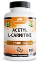 NaturaLife Labs Acetyl L-karnitiini (ALCAR) 1500 mg per tarjoilu 100 kapselia