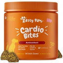 Zesty Tassut Kardiovaskulaarinen tuki koirille - Tauriini koirille - CoQ10, L Carnitine & Sea Buckthorn - Senior Heart Health - AlaskOmega Fish Oil Omega 3 - Senior - Salmon - 90 Count