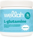 Wellah L-glutamiinijauhe Mautonta (50 tarjoilua) - 5g L-glutamiini per tarjoilu, makeutettu Stevian kanssa