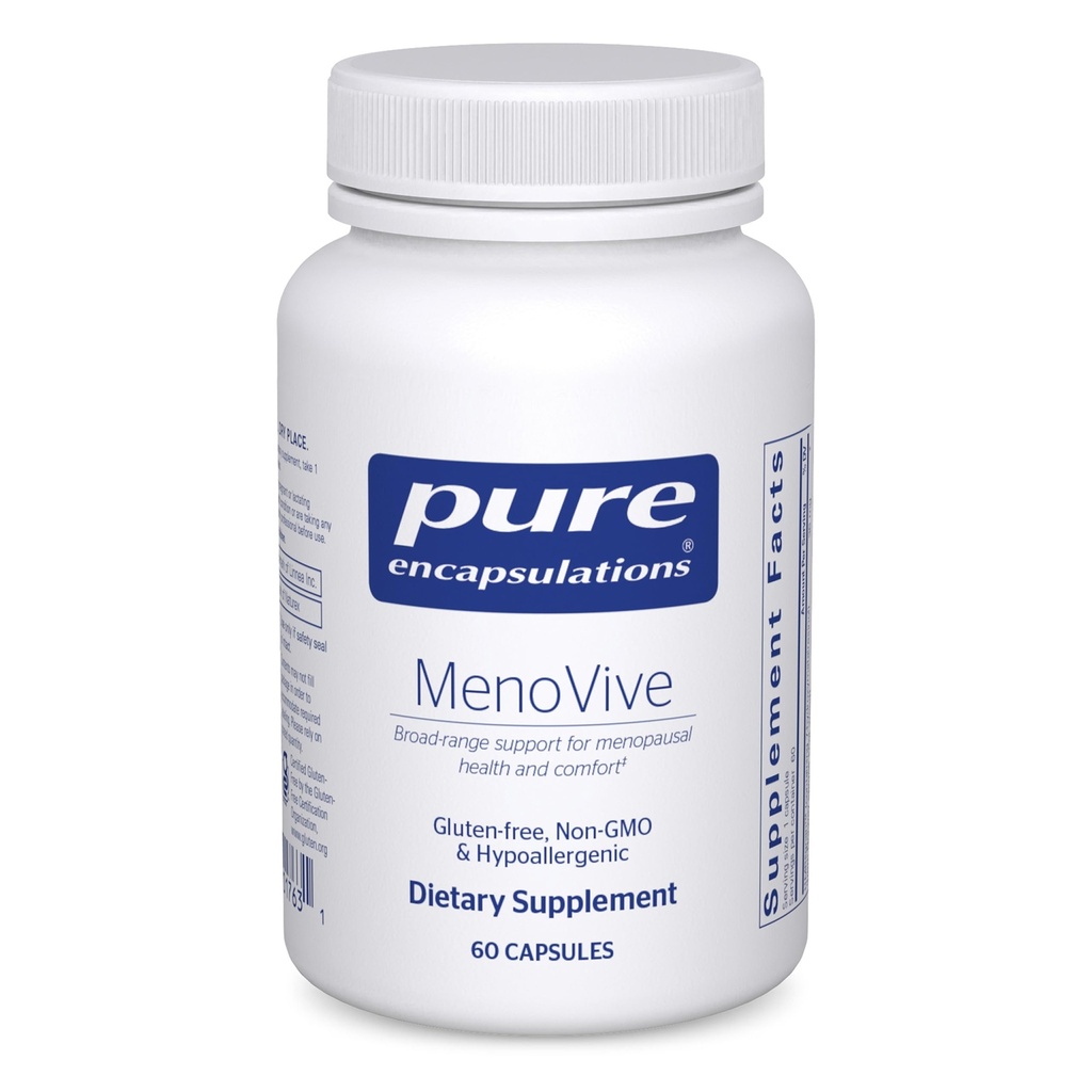 Puhdasta Kapseleita MenoVive ... Laaja alue Tuki Menopausal Health and Comfortille* 60 kapselia
