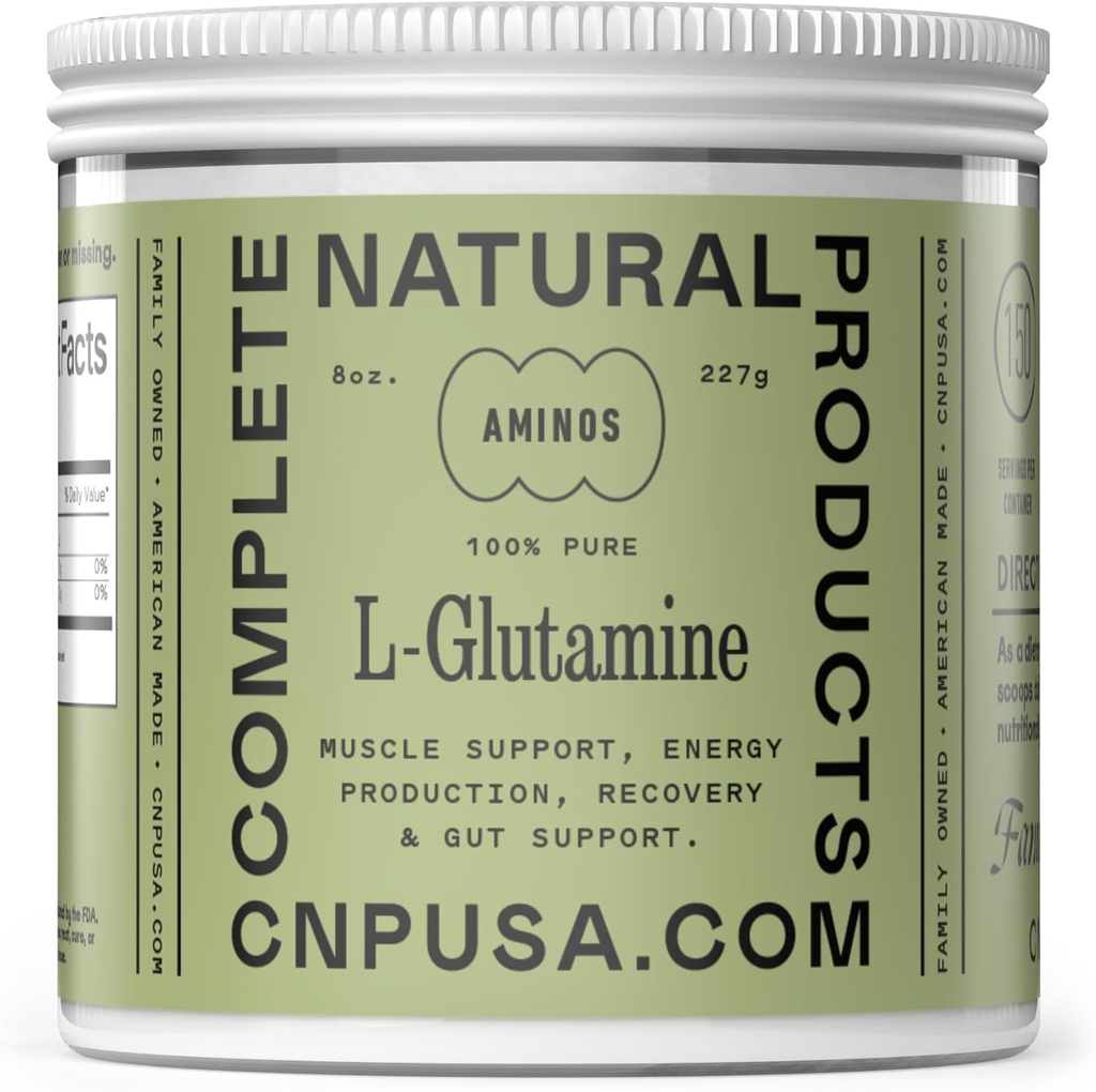 Pure L- glutamiini Powder Supplement - 8oz (227g) Natural Vegan Bulk L Glutamiini Keto, Gut Health, Probiootti, IBS tuki
