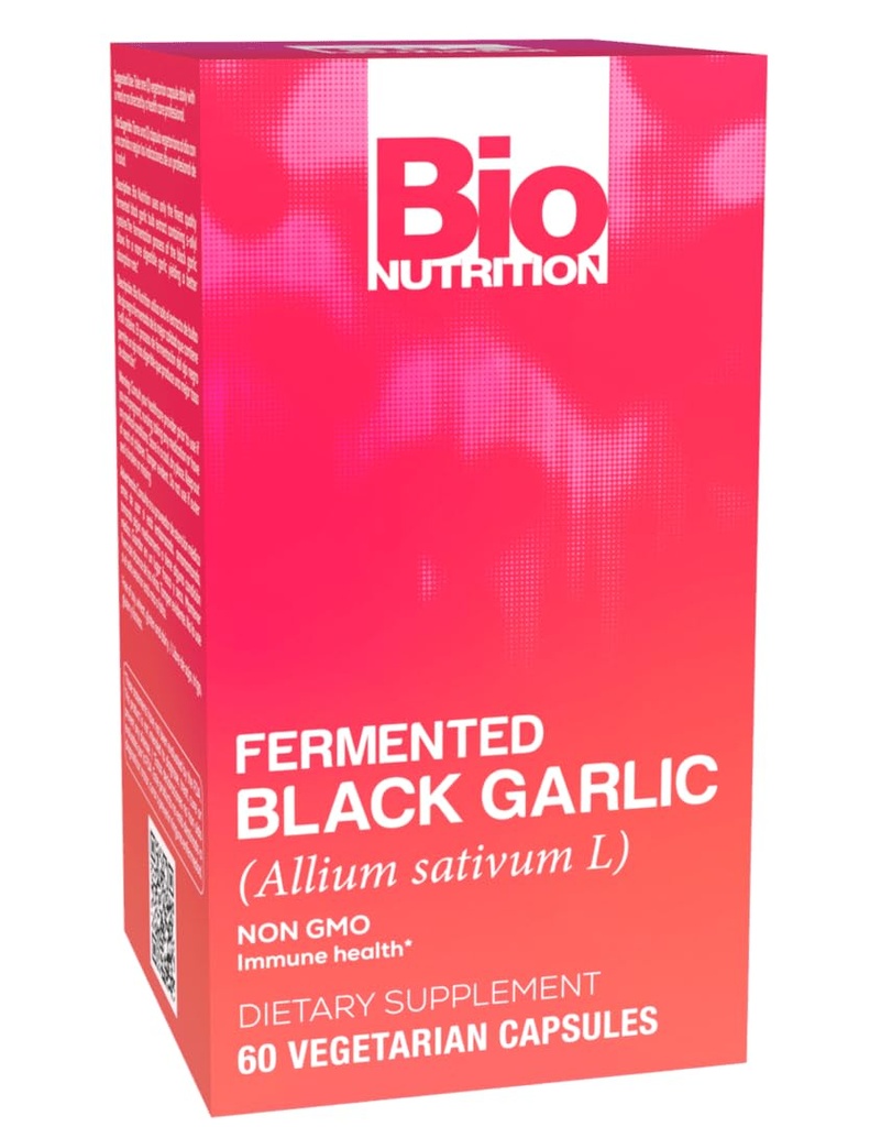 Bio Nutrition Fermented Black Garlic - 60 Vegetarian Capsules Pack med 1