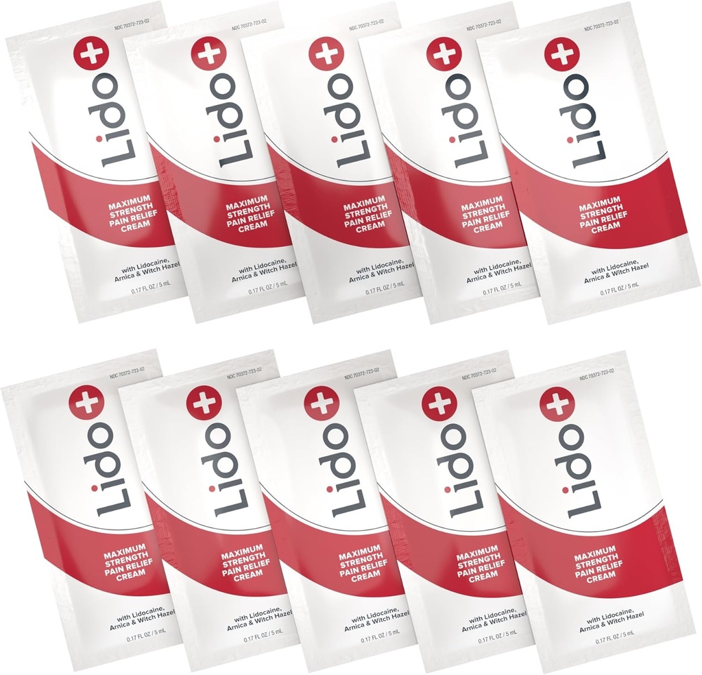 Lido+ 10-pack Lidokaiini Cream Sachets 