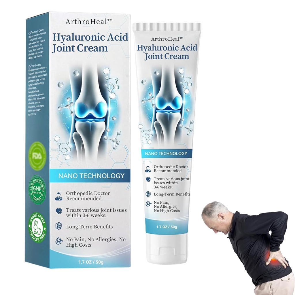 Nivelheal Hyaluronic Acid Joint R-epair Cream,ArthroHeal Joint Cream, nopeasti lievittää nivelten epämukavuutta, nopeasti lievittää nivelten epämukavuutta, sopii yhteisiä toimintoja koko kehon (1)