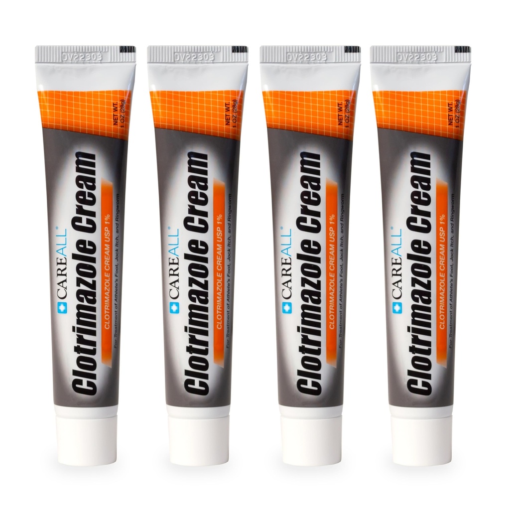 CareAll Clotrimazole Antifungal Cream 1% USP 1.0 oz. (4 Pack), Cures Most Athlete's Foot, Jock Itch och Ringworm, Jämför med det ledande varumärket.