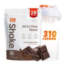 310 Nutrition All-in-One Meal Replacement Shake Powder w/Shaker Cup Starter Kit - Korkea proteiinikuitu Rich Vegan Superfood Blend - Sokeriton, Keto & Paleo Friendly, Low Carb - Chocolate Bliss 28 srv