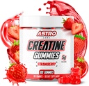 Kreatin Gummies för män och kvinnor - 5g per portion, öka styrka, muskelvinst, återhämtning, uthållighet - Vegan, glutenfri, låg socker kreatinmonohydrat Gummies - jordgubbar (100 greve)