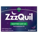 Vicks ZzzQuil, Nighttime Sleep Aid LiquiCaps, 25 mg Difenhydramiini HCl, nro.1 Unilääkemerkki, ei-luontotyyppimuoto, Putoaminen Nuku nopeasti, 24