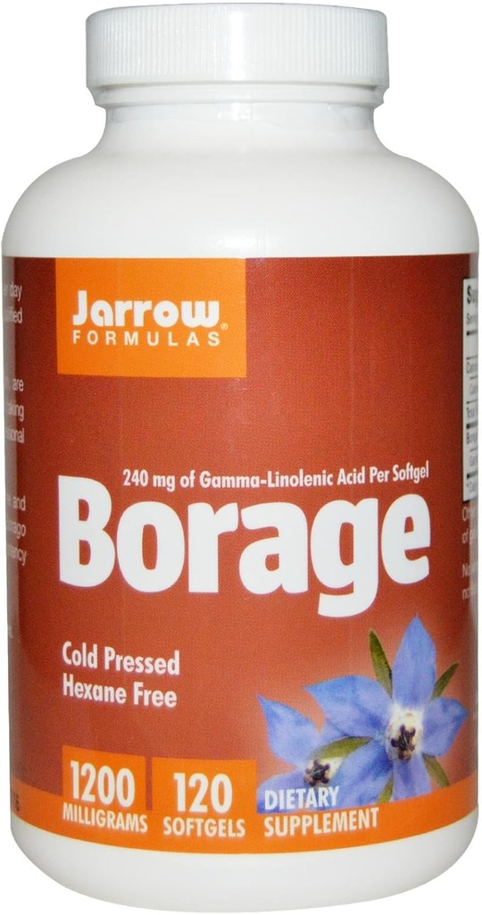 Jarow Formula Borage 1200 mg - 120 Softgels - Korkein Potency Lähde GLA - Tukee Skin Health & Immuunitoiminto - Tuki lievä PMS Epämukava - jopa 120 tarjoilua