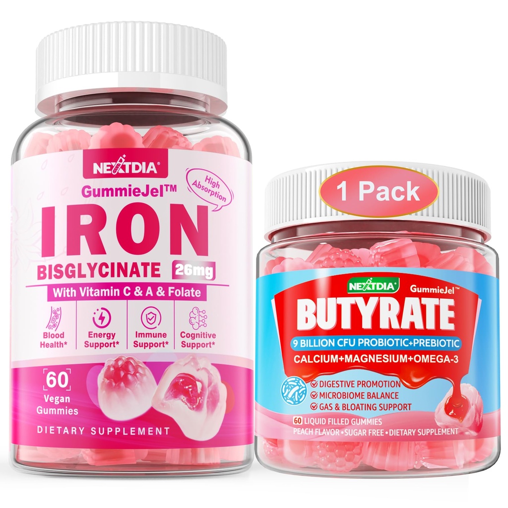 Butyrate Gummies + Iron Bisglycinate 26mg Fylld Gummies