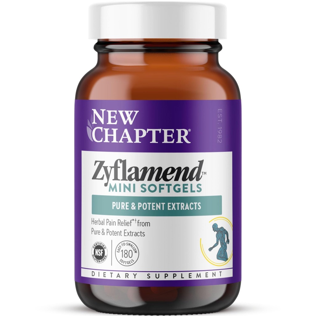 Uusi luku ZyflamendTM Mini Softgels, Multi-Herbal Pain Reliever+ Joint Superfood Blend in- 1 Superfood Blend inkivääri & kilpikonna terveille tulehdusvasteille, Mini Soft Gels, 180 kreivi