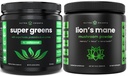 NutraChamps Super Green Mautonta & Leijonan Mane Powder. Greens & Adaptogen Bundle