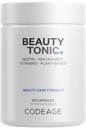 Codeage Biotin Supplement med vitamin C, Vitamin E, Vitamin B6, Niacin, Folate, Organic Food Blend, Phytoceramides, Astaxanthin, Selen - Beauty Tonic - Hair, Skin och Nail Support - Vegan, 90 Ct