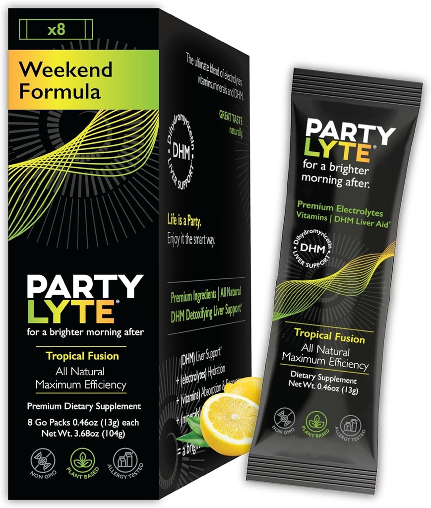 Better Aamun Electrolytes, DHM, 600 mg NAC, Inkivääri, Vitamiinit & Minerals - Hydrate Packets Optimal Hydration - Oral Solution Drink Mix Viikonloppu Formula 8