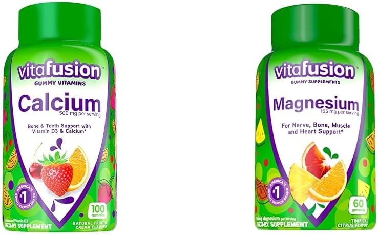 Vitafuusio Pureskeltava kalsiumia Gummy Vitamiinit luun ja hampaiden tukea, Hedelmät ja Cream Maustettu, Amerikka