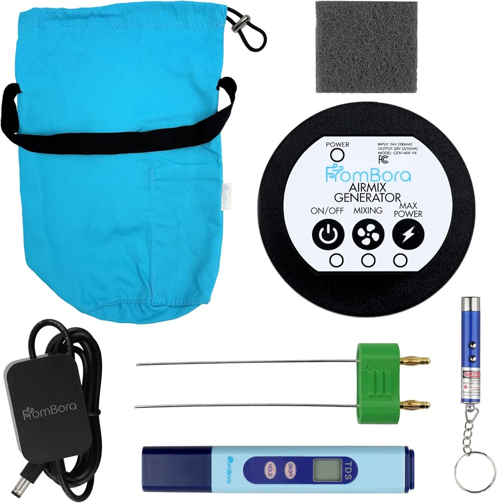 Kolloidinen Silver Generator Kit 99,99% (Ag) Rods, TDS Meter Kolloidinen Silver Machine, Epäpuhdasta vettä ilmaisin, Vesi Ionizer Kone kotiin, Matkalaukku, AirMix