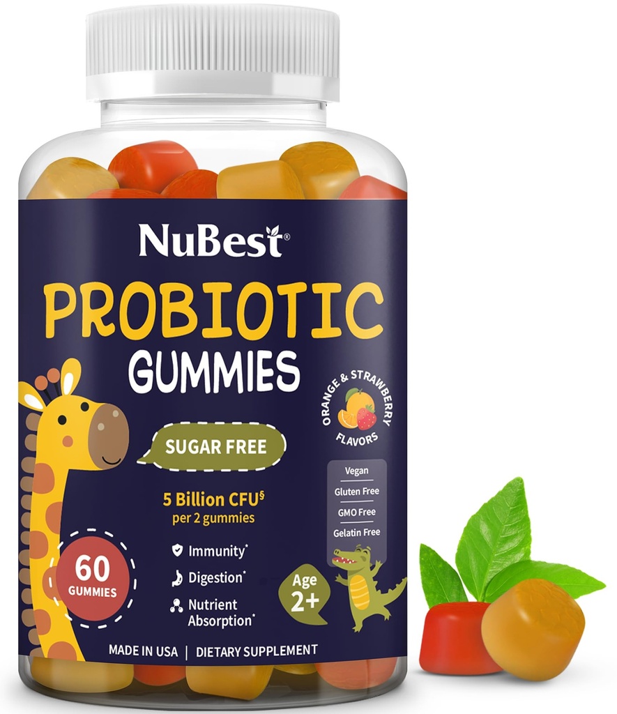 NuBest Daily Probiootti Gummies for Kids & Teens with 5 Billion PMY ... Tukee Immuuni, Gut, ja Ruoansulatusterveys ... Ei lisättyä sokeria...