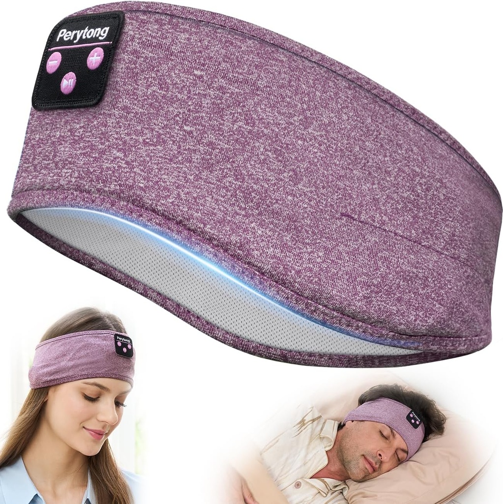 Perytong Sleep kuulokkeet Bluetooth Headband, Headband kuulokkeet nukkumiseen, Running, Jooga, Fitness, Matkailu, Meditaatio, Sopii Side Sleepers, Lahja miehille Naisten, Tech Gadgets