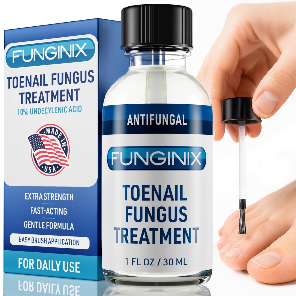 FUNGINIX varpaankynsien hoito Extra vahvuus - sienilääke kynsien hoito 10% Undekyylienic Acid & Tea Tree Oil - ravittu 15+ luonnon öljyt & kasvitieteelliset - valmistettu Yhdysvalloissa (Pakkaus toukokuussa vary)