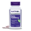 Natrol Biotin 10000mcg, Supplement for Healthy Hair, Skin and Nails for They Low in Biotin, Plus Energy Metabolism Support, 200 tabletter, upp till en 200 dagars leverans