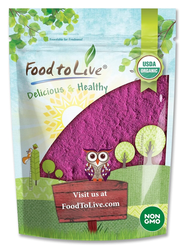 Mat till levande organisk svart currantjuice pulver, 8 Ounces - Non-GMO, Raw, Kosher, Vegan Superfood, Bulk, Rich i antioxidanter, bra för juicer, drycker och smoothies, innehåller Maltodextrin