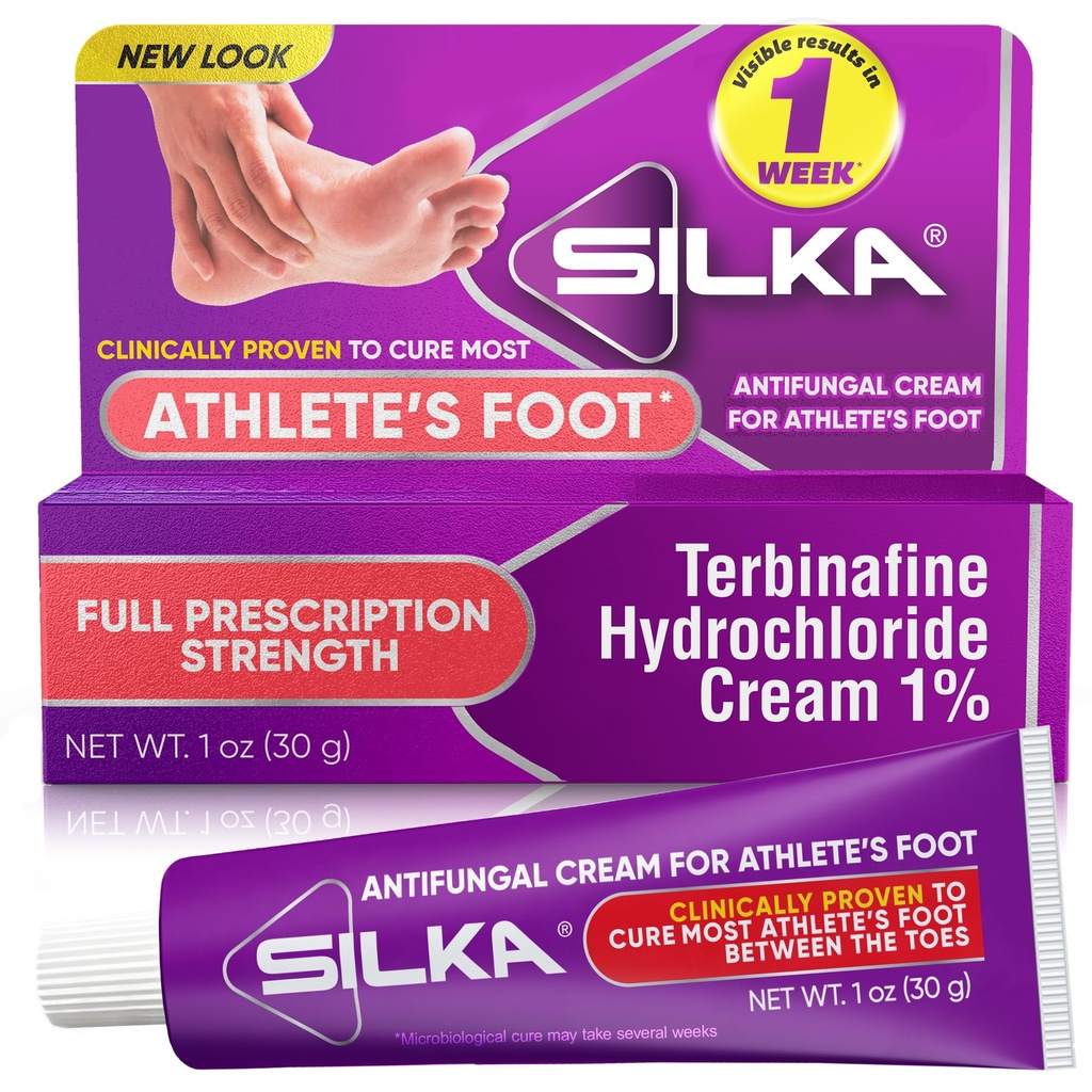 SILKA-anti-Fungal Cream, kliininen anti-Fungus jalka hoito, Jock kutina ja rengasmato Remedy, suurin vahvuus, nopeasti toimiva helpotus kutina ja polttaminen, 1 Oz
