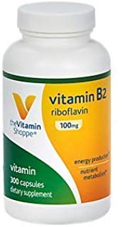 Vitamiini Shoppe B2-vitamiini (Riboflaviini) 100 mg - Energian tuotanto ja ravintoaineenvaihdunta Tuki täydentää, Essential B-vitamiini - Kerran päivässä, Gluteeniton (300 kapselia)