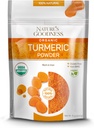 Naturens godhet organisk gurkmeja pulver | Pure Ground Curcuma Root Spice | Raw Vegan Turmeric Curcumin Seasoning Rich i vitaminer och naturliga antioxidanter | Non-GMO Gluten-Free 8 oz