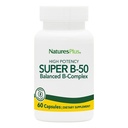 NaturesPlus Super B50-60 Vegetariska kapslar - High Potency B Complex Vitamin Supplement - Brain & Energy Booster - Glutenfri - 60 portioner