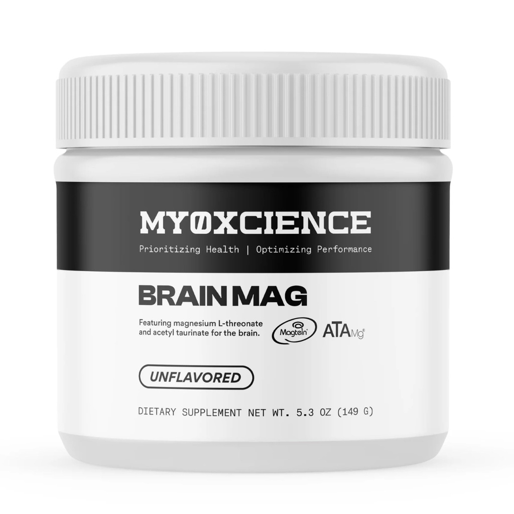 MYOXCIENCE Brain Mag . Magnesium L-treonaatti Magtein & Magnesium Glycinate Powder (mautonta) (60 tarjoilua)