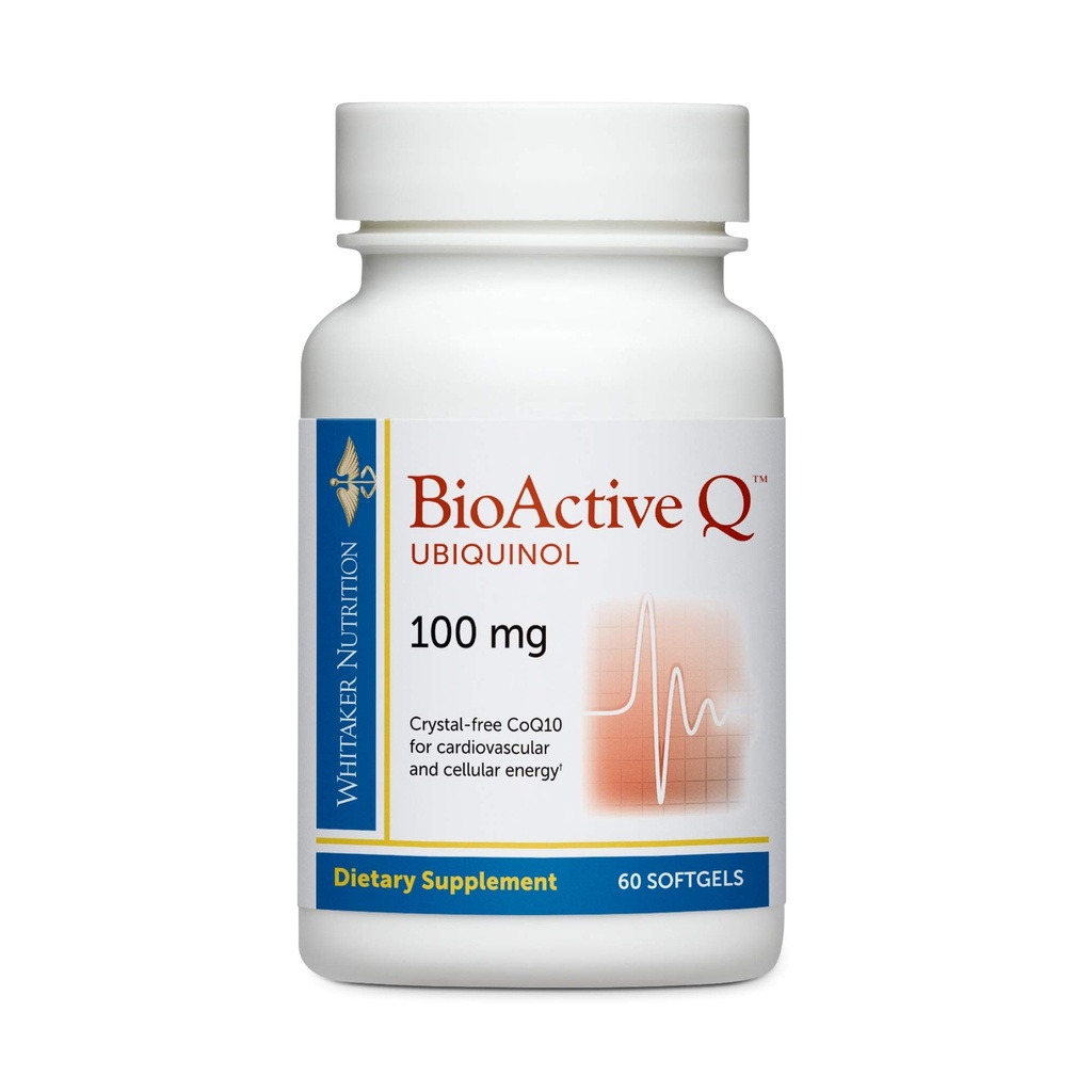 Whitaker's Bioactive Q Ubiquinol 100 mg toimittaa kliinisesti validoitua, erittäin biologisesti saatavilla olevaa CoQ10 (60 päivän toimitus)