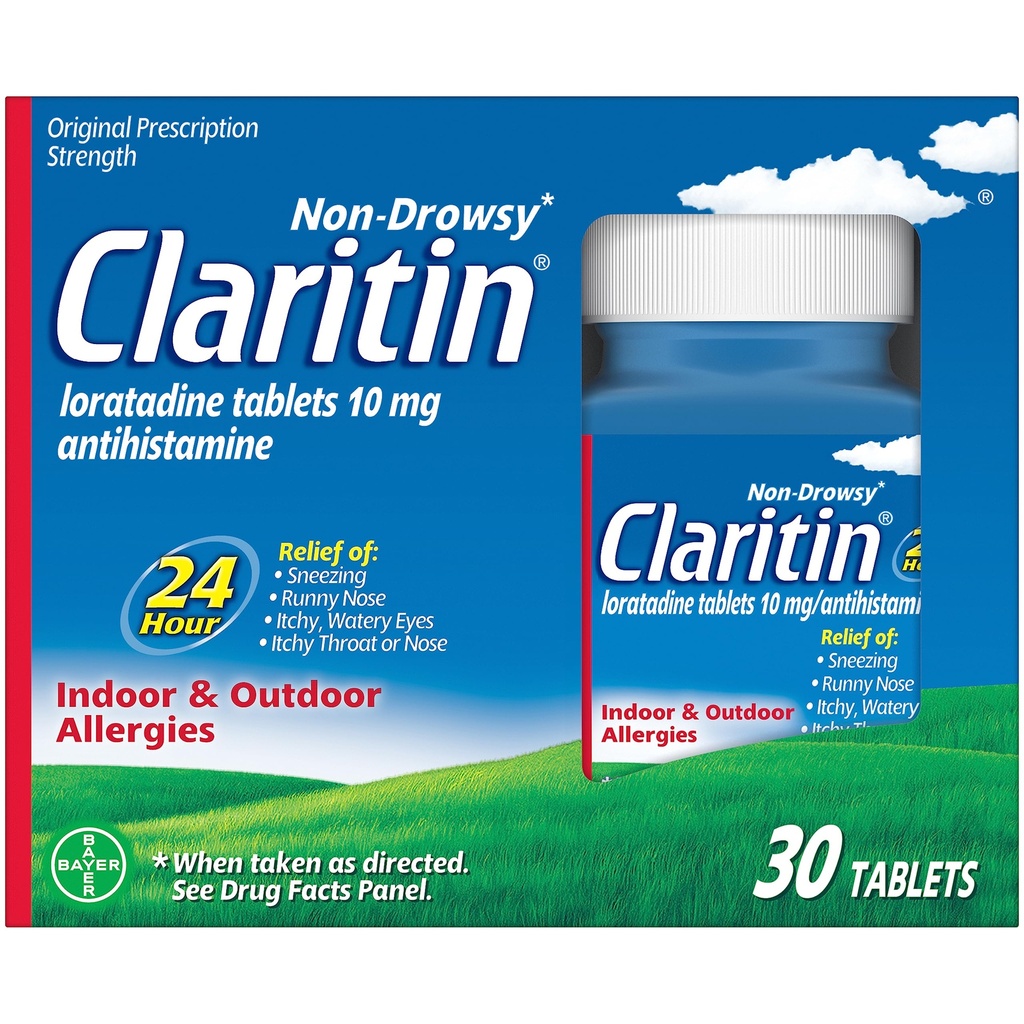 Claritin 24 HR Non Drowsy Allergy Medicine, Loratadine antihistamiinitabletit, 30 Ct