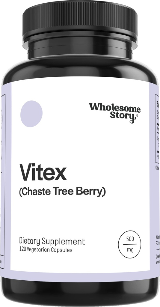 Terveellinen tarina Organic Vitex Chasteberry täydennysosa naisille Hormonitasapaino, hedelmällisyys Tuki & Jakso Asetus Vitex Berry Agnus uute ... 120 kapselia Chaste Tree Berry
