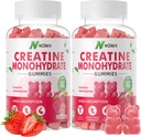 Kreatinmonohydrat Gummies 5000mg för män och kvinnor, Chewables Creatine Monohydrate för muskelstyrka, muskelbyggare, energiboost, Pre-Workout Supplement-180 jordgummies
