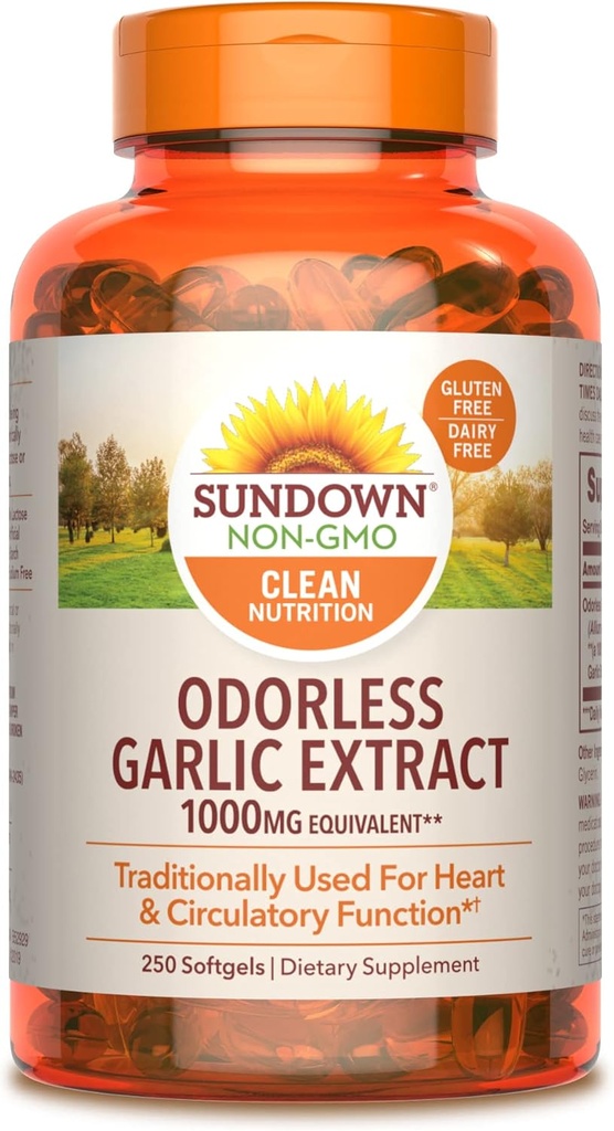 Auringonlaskun valkosipulin täydennysosa, 250 Softgels