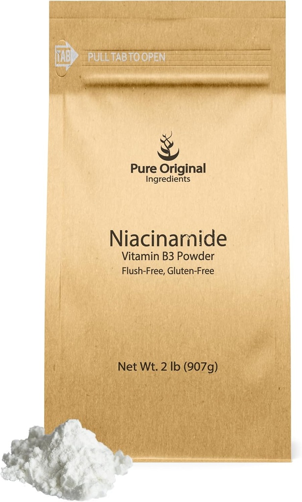 Niasiiniamidi (2 lb) Flush-vapaa B3-vitamiinijauhe, ravintolisä